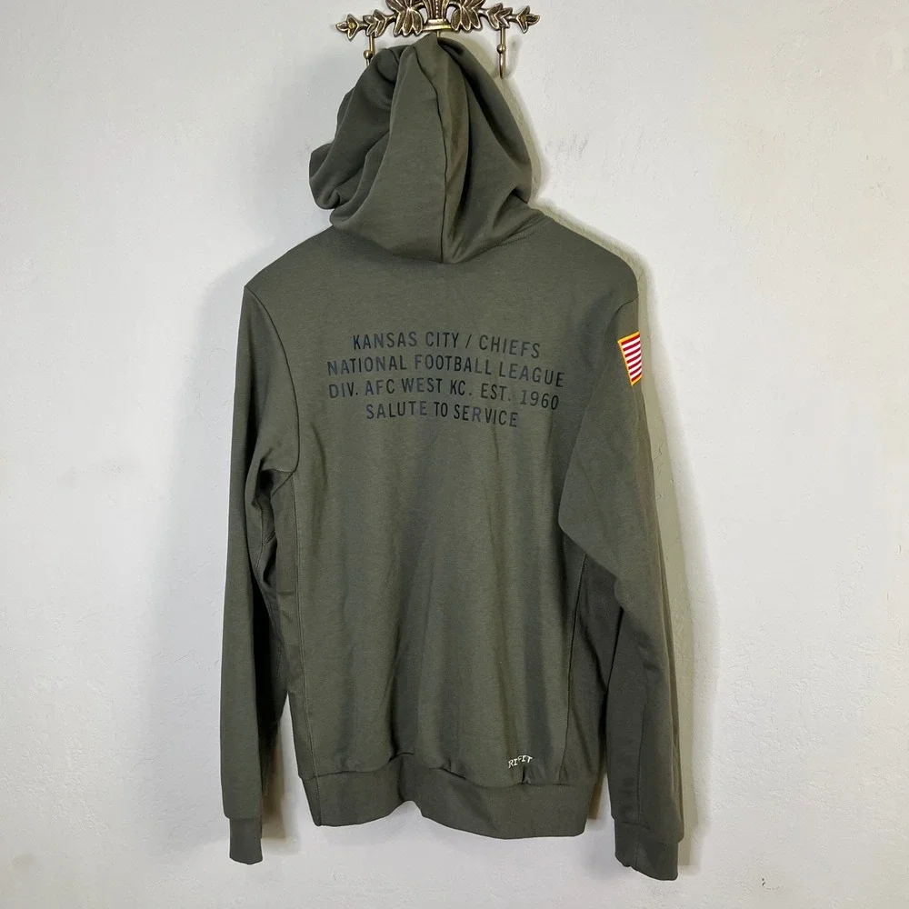 Nike Hoodie Kansas City Chiefs Salute to Service Mens Size S Green New Pullover